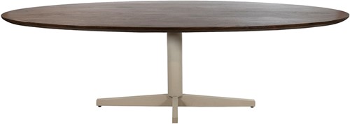 Table séjour 190, ovale, pied de table Beige, Mango Brown Walnut - Scorpio Table Collection-1
