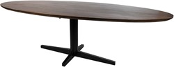 Table séjour 190, ovale, pied de table Black, Mango Brown Walnut - Scorpio Table Collection