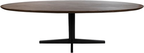 Eetkamertafel 240, ovaal, poot Black, Mango Brown Walnut - Scorpio Table Collection-1