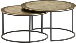 Coffee table, set of 2, Brass antique - Mix & Match Collection