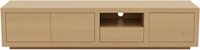 Tampere meuble TV 190 avec 3 portes, 1 tiroir et 1 niche, Intense Black - Oak Collection-1