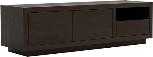 Tampere meuble TV 150 avec 2 portes, 1 tiroir et 1 niche, Dark Chocolate - Oak Collection