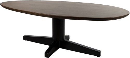 Salontafel 130, organisch, poot Black, Mango Brown Walnut - Taurus Table Collection