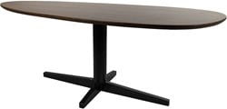Eetkamertafel 220, organisch, poot Black, Mango Brown Walnut - Taurus Table Collection