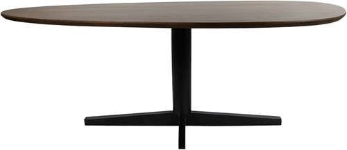 Eetkamertafel 190, organisch, poot Black, Mango Brown Walnut - Taurus Table Collection-1