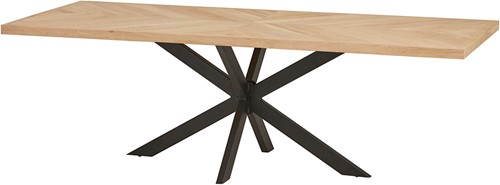 Thun Eetkamertafel 200x100 met houten rand en spinpoot - Parquet Table Selection