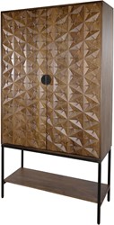 Trinity 2-door cabinet with lower shelf, Mango Brown Walnut - Mix & Match Collection