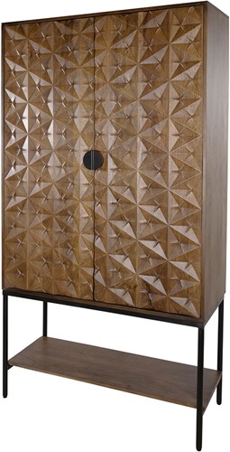 Trinity 2-deurs kast met onderplank, Mango Brown Walnut - Mix & Match Collection