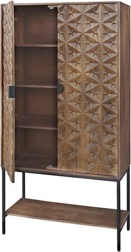 Trinity 2-door cabinet with lower shelf, Mango Brown Walnut - Mix & Match Collection-1