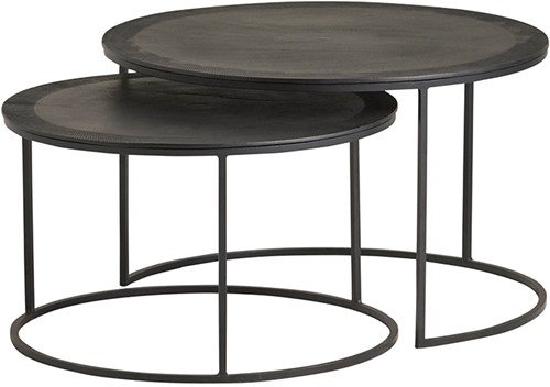 Verona table basse ensemble de 2 pièces, Black - Mix & Match Collection