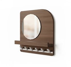 Curaçao kapstok 45 met spiegel en 6 haken - Welcome Home Collection