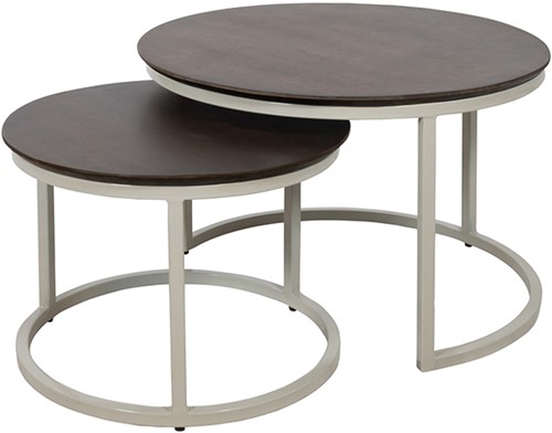 Barbados salontafel, rond, set van 2 - Welcome Home Collection