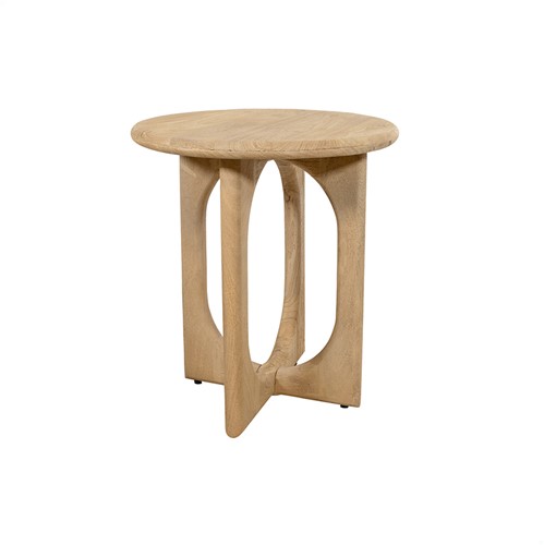 Bijzettafel Ø50, H55, Acacia Groovy Natural - Zodiac Collection